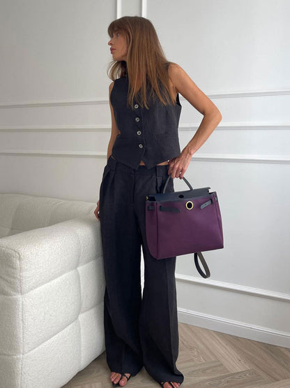 Vest Pants Two Piece Set Spring Summer Sleeveless Vest Hip Set