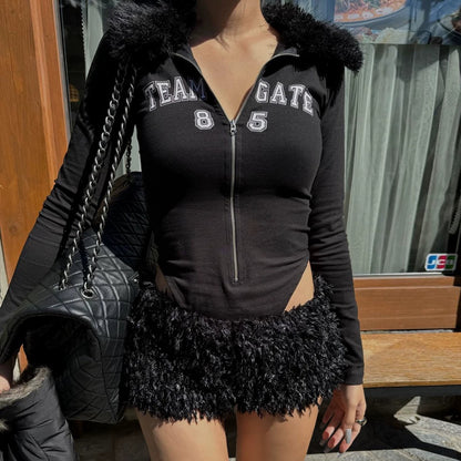 Furry Low-waist Hot Pants