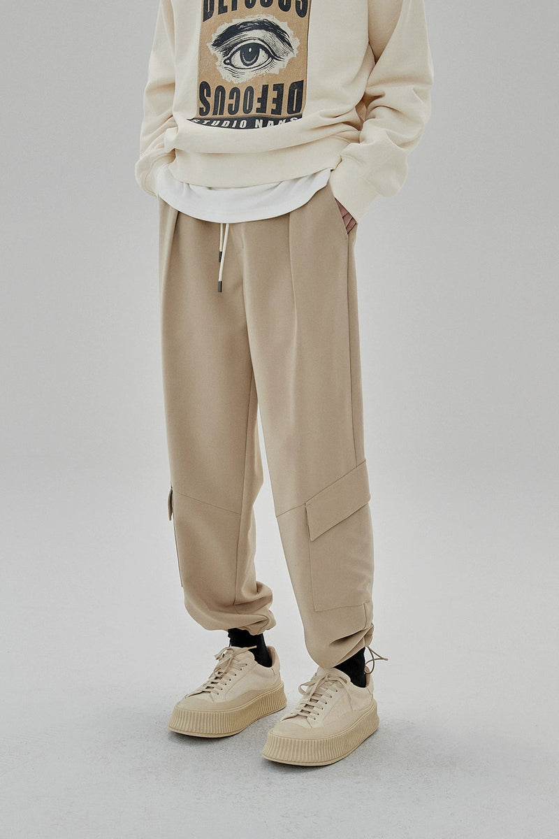 Draping Drawstring Cargo Pants