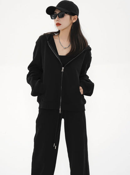 Oversized Zip-up Hoodie - Relaxed Fit Sweatshirt Jacket