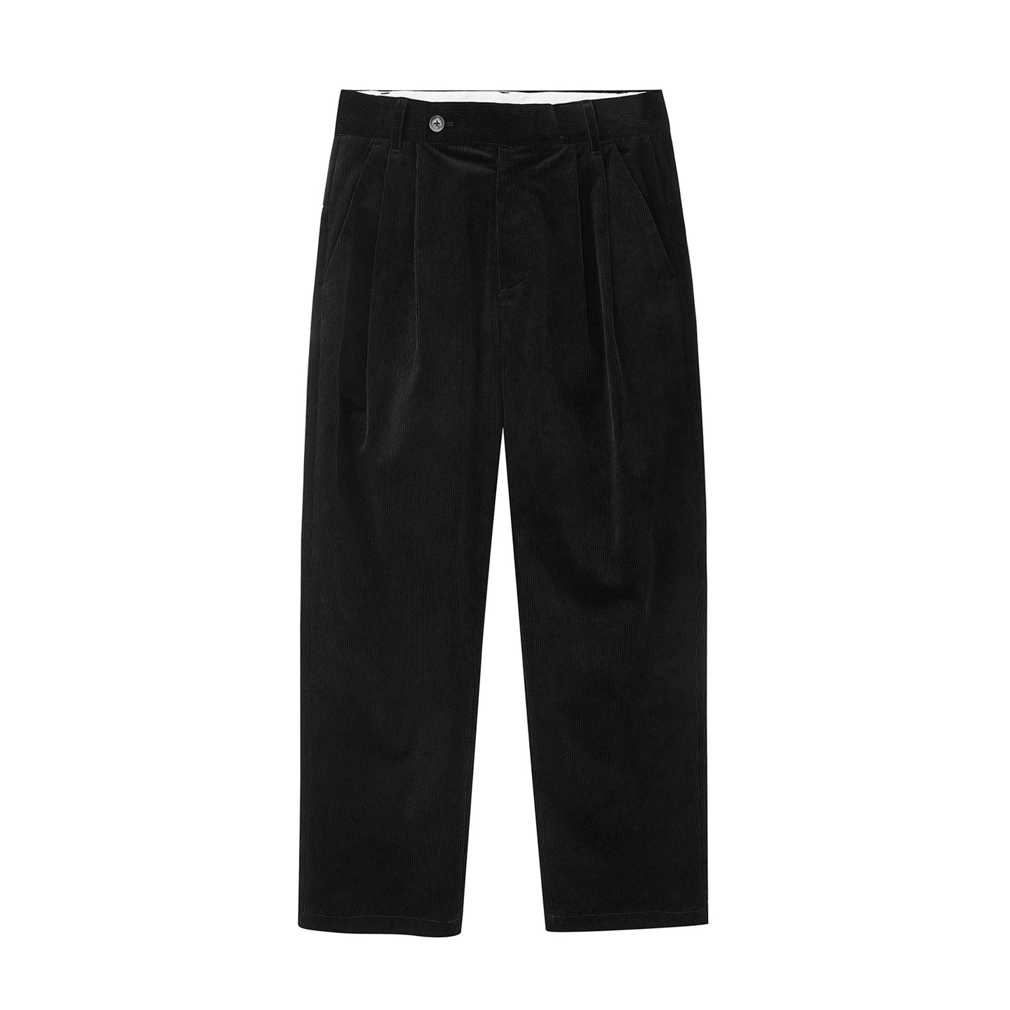 Wide Waist Tab Double-pleated Relaxed Cropped Pants