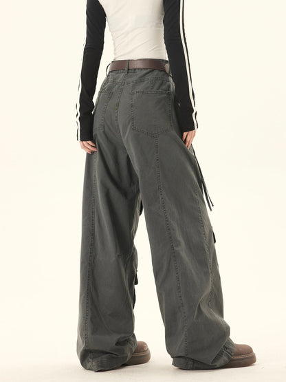 Multi-utility Pocket Wide-leg Cargo Pants