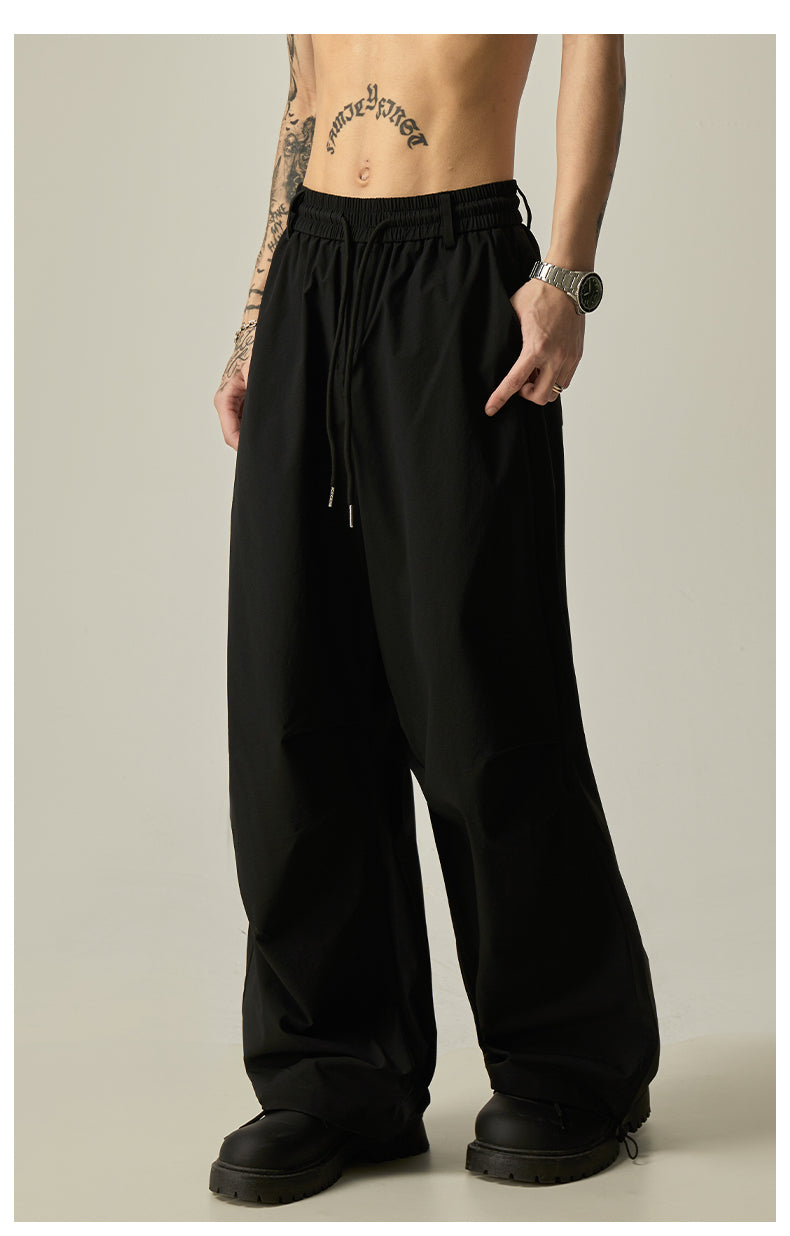 Gray Loose Drawstring Pants