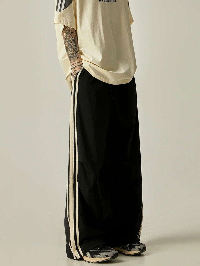 Wide-leg Triple Stripe Athletic Pants