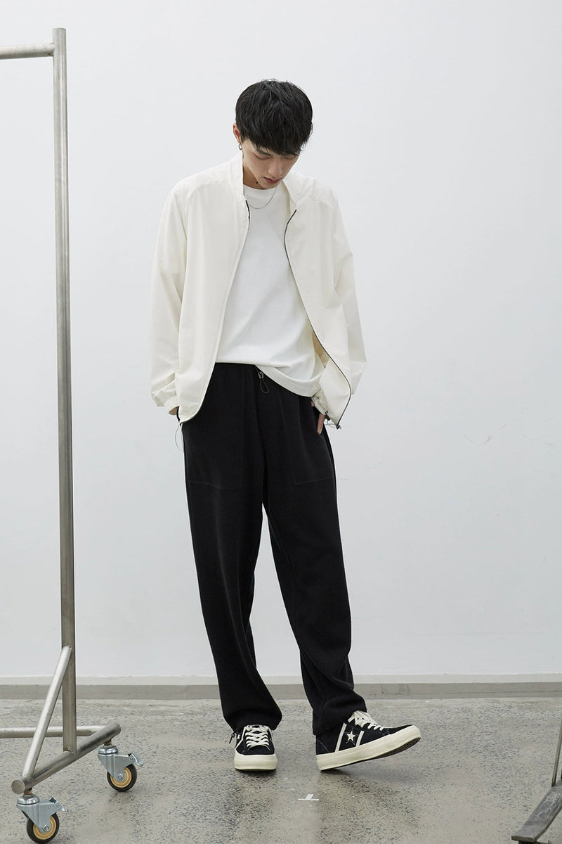 Drawstring Wide-leg Athletic Pants