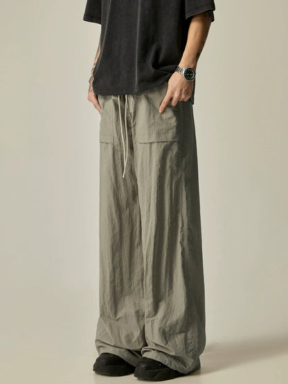 Wide-leg Linen Drawstring Lounge Pants