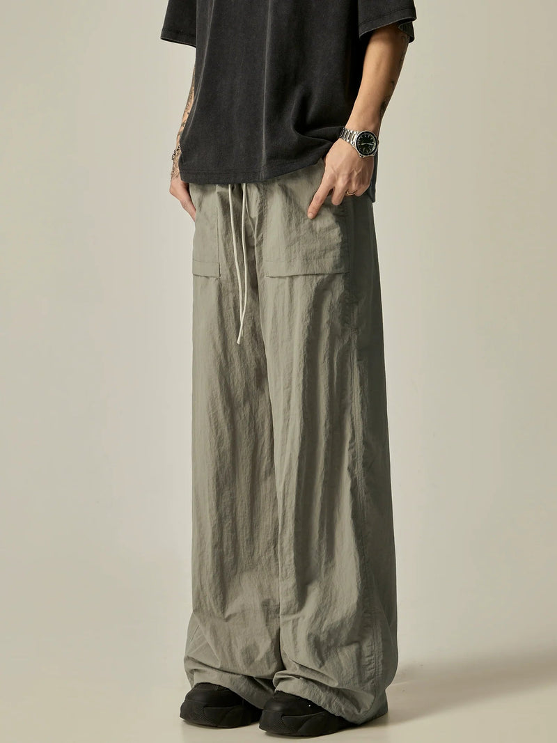 Wide-leg Linen Drawstring Lounge Pants