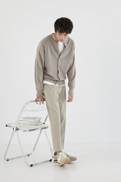 Elastic Waist Wide-leg Cropped Pants