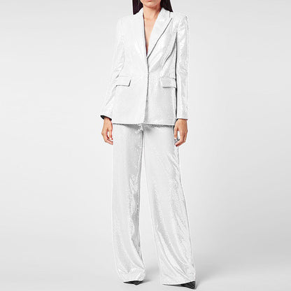 Bling Bling Sequ Shiny Work Pant Suit