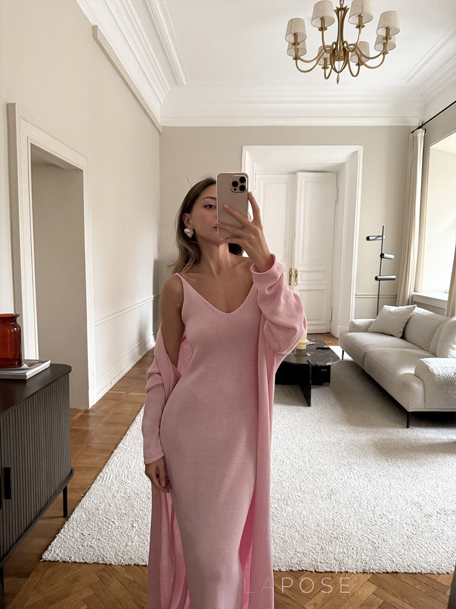 Zissy Knit Dress & Cardigan Set
