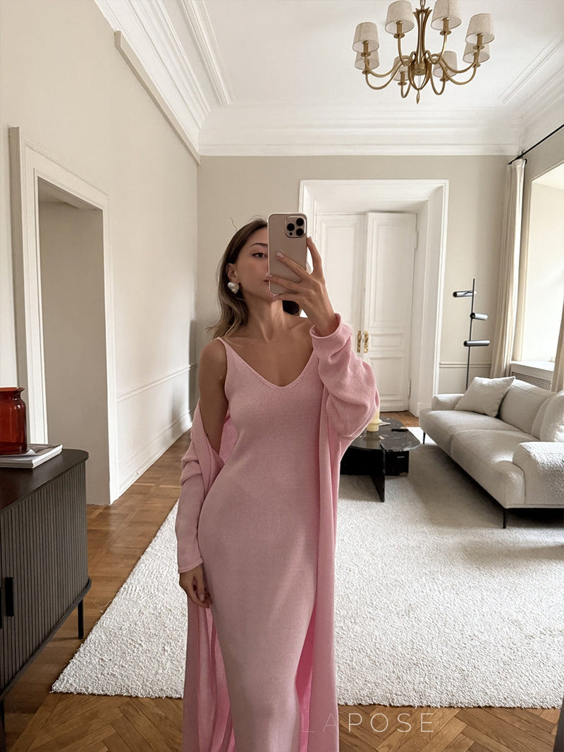 Zissy Knit Dress & Cardigan Set
