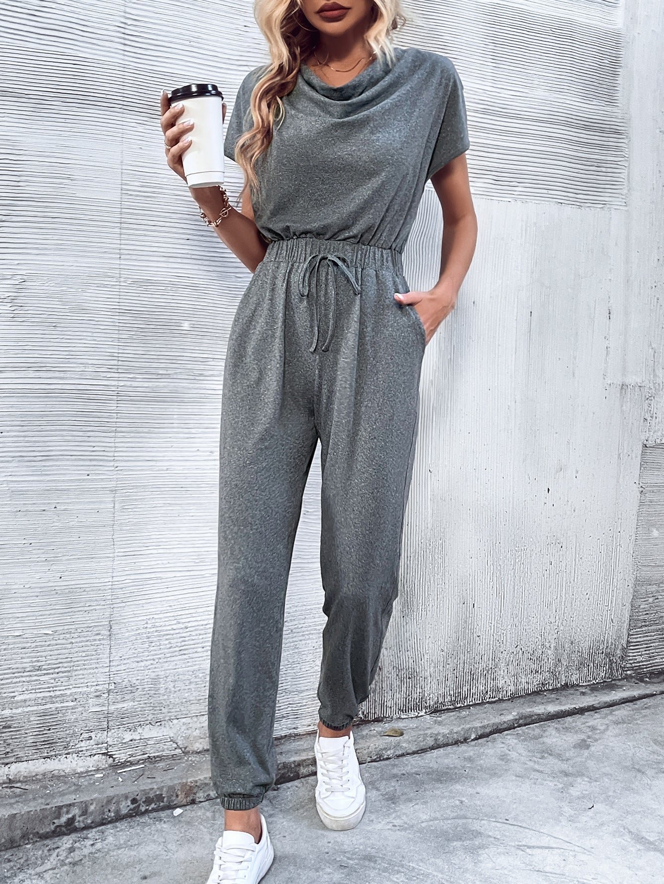 Clothing Short Sleeved Wide Leg Jumpsuit
