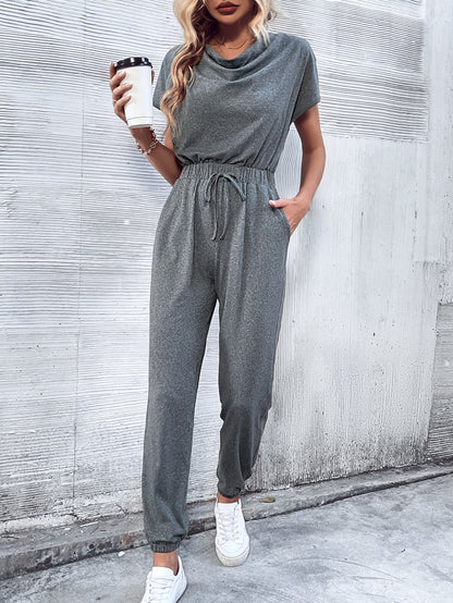 Clothing Short Sleeved Wide Leg Jumpsuit