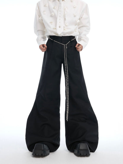 Chain Belt Wide Leg Pants