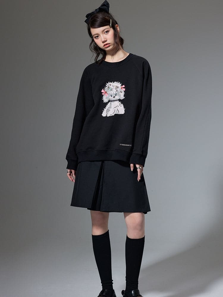 Embroidered Puppy Sweatshirt