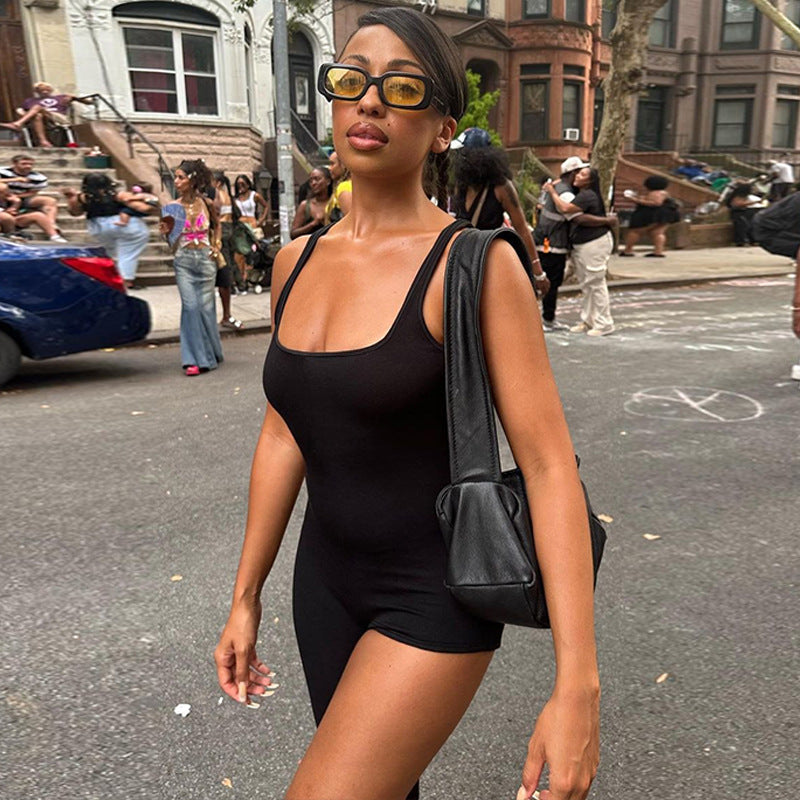 Clothing Summer Street Shooting Personalized Sling Color Jumpsuit