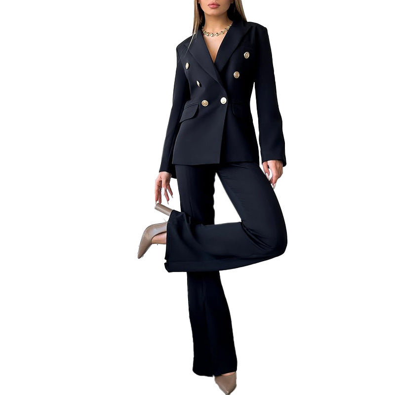 Clothing Spring Autumn Long Sleeve Suit Business Work Pant Two-piece Set