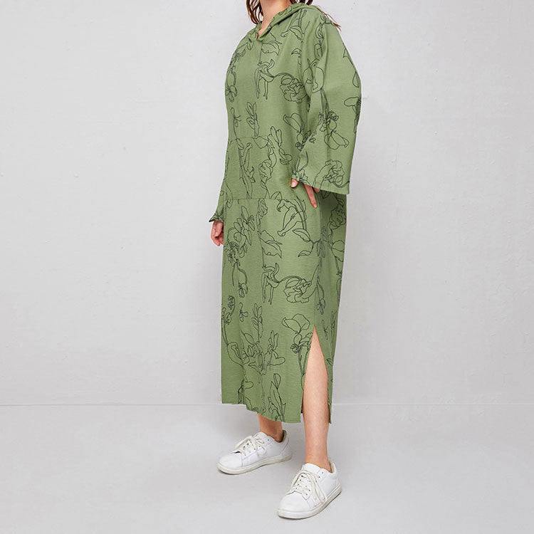 Middle East Sweater Hooded Dress Loose Office Socialite Dress