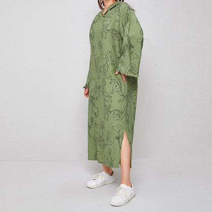 Middle East Sweater Hooded Dress Loose Office Socialite Dress