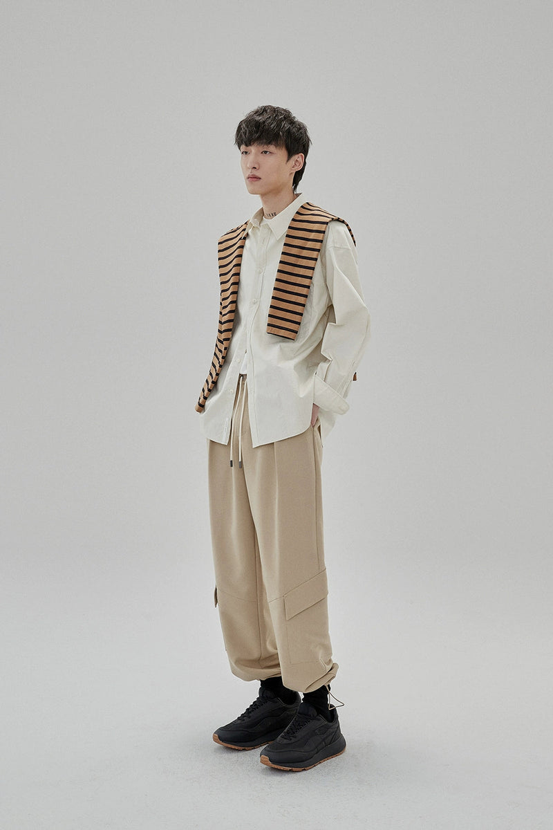 Draping Drawstring Cargo Pants