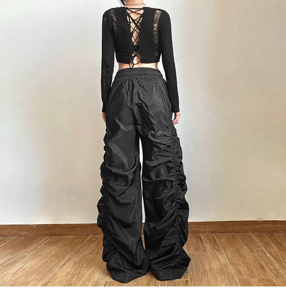 High-waist Pleated Wide-leg Pants