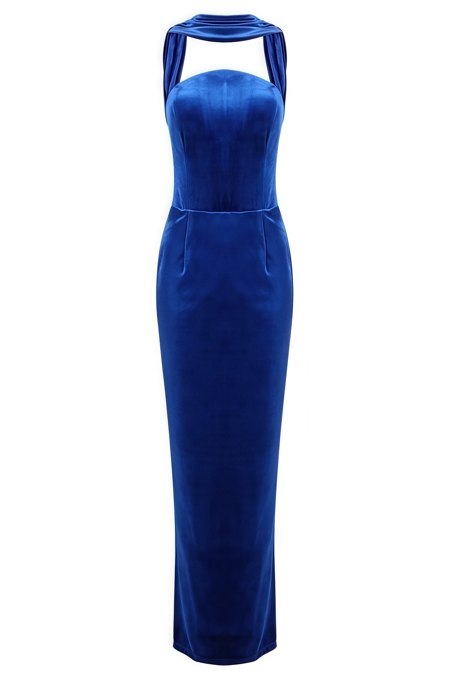Liornd Blue Split Backless Maxi Dress