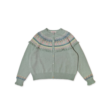 Fringe Fairisle Crochet Cardigan
