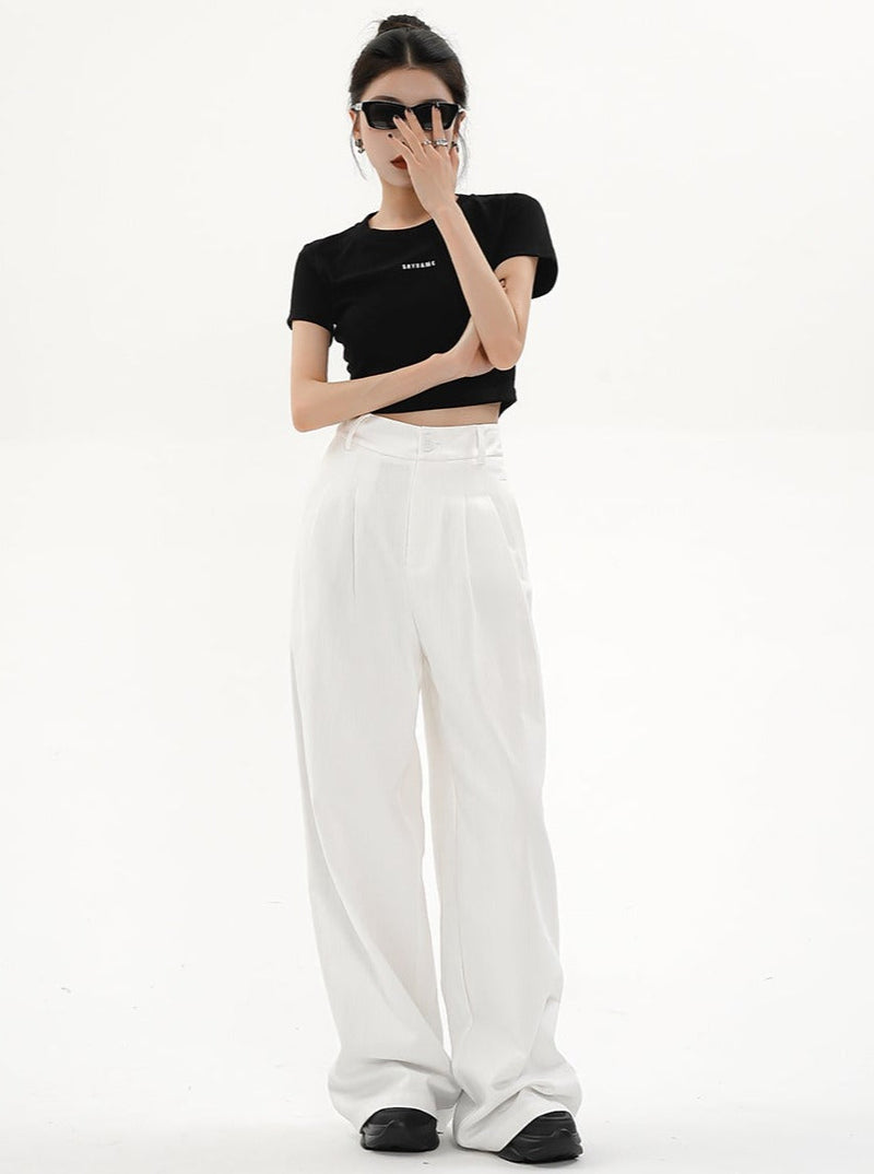 Wide-leg Palazzo Pants - High-waisted Loose Fit Trousers