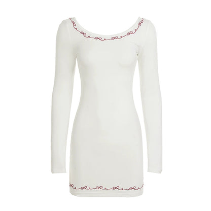 Frida Embroidered Long Sleeve Mini Dress