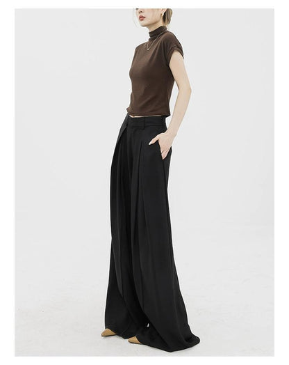 Dramatic Noir Wide-leg Palazzo Pants