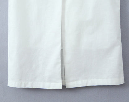 White – Sleeveless Cardigan Dress