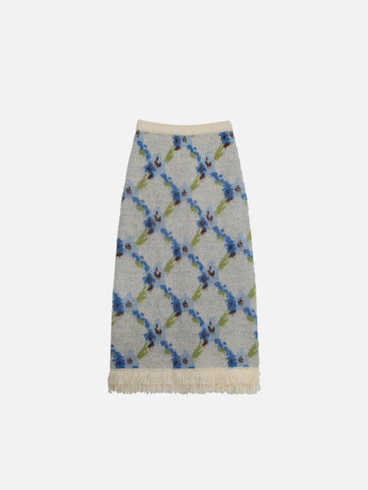 Fringe Knit Wide Skirt