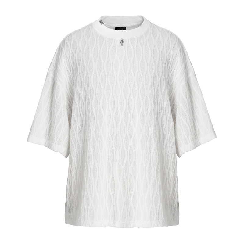 Textured Knit Oversized T-shirt