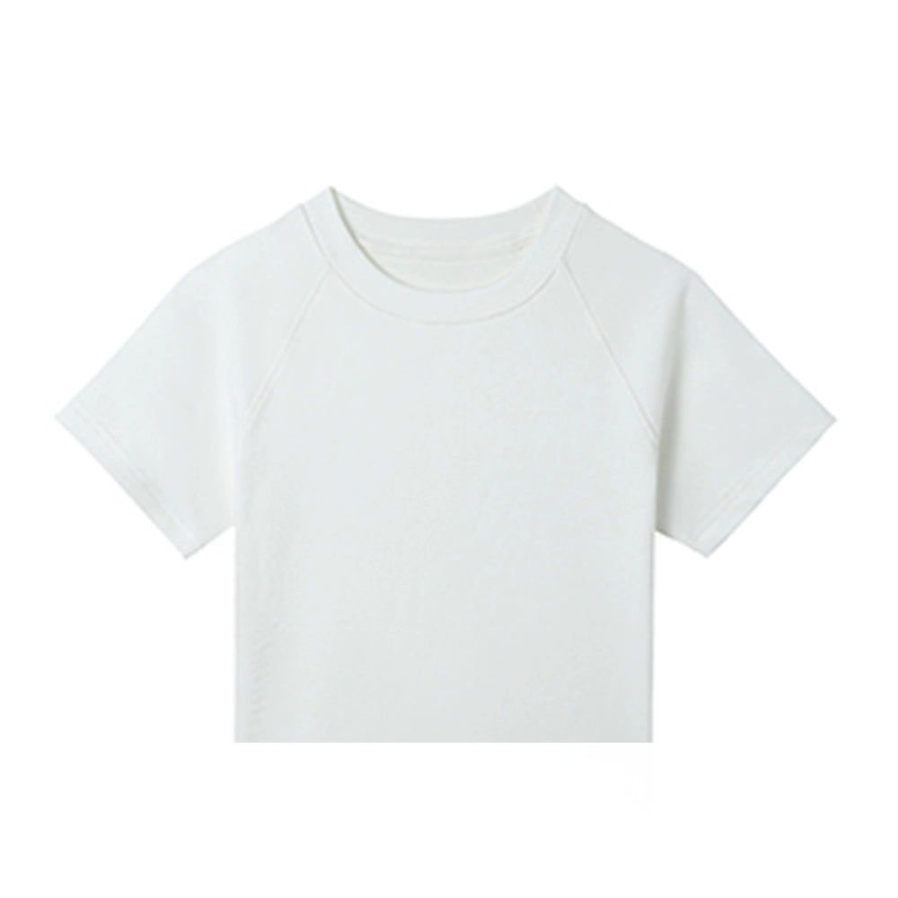 Round Neck Color Fitted Short-sleeve T-shirt