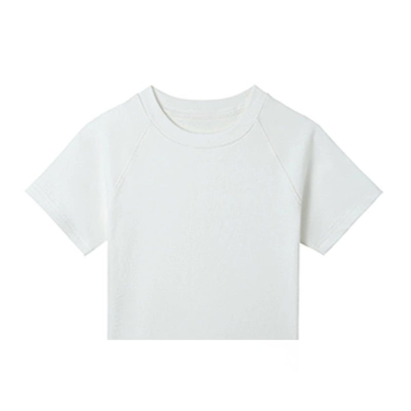 Round Neck Color Fitted Short-sleeve T-shirt