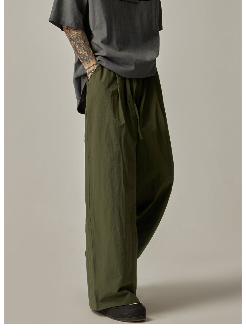 Olive Wide Leg Relaxed Pants