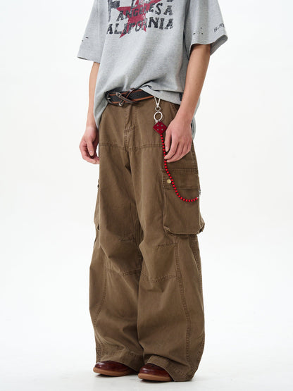 Dark Brown Utility Loose Cargo Pants