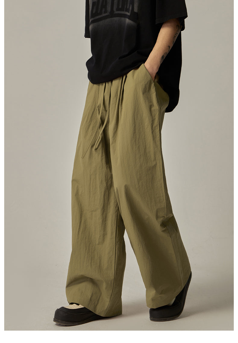 Olive Wide Leg Relaxed Pants