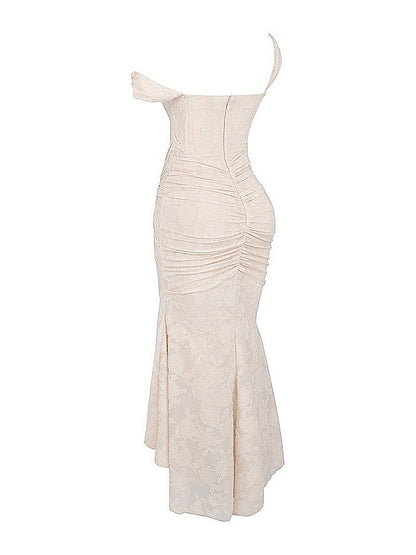 Assymetric Corset Mermaid Maxi Dress