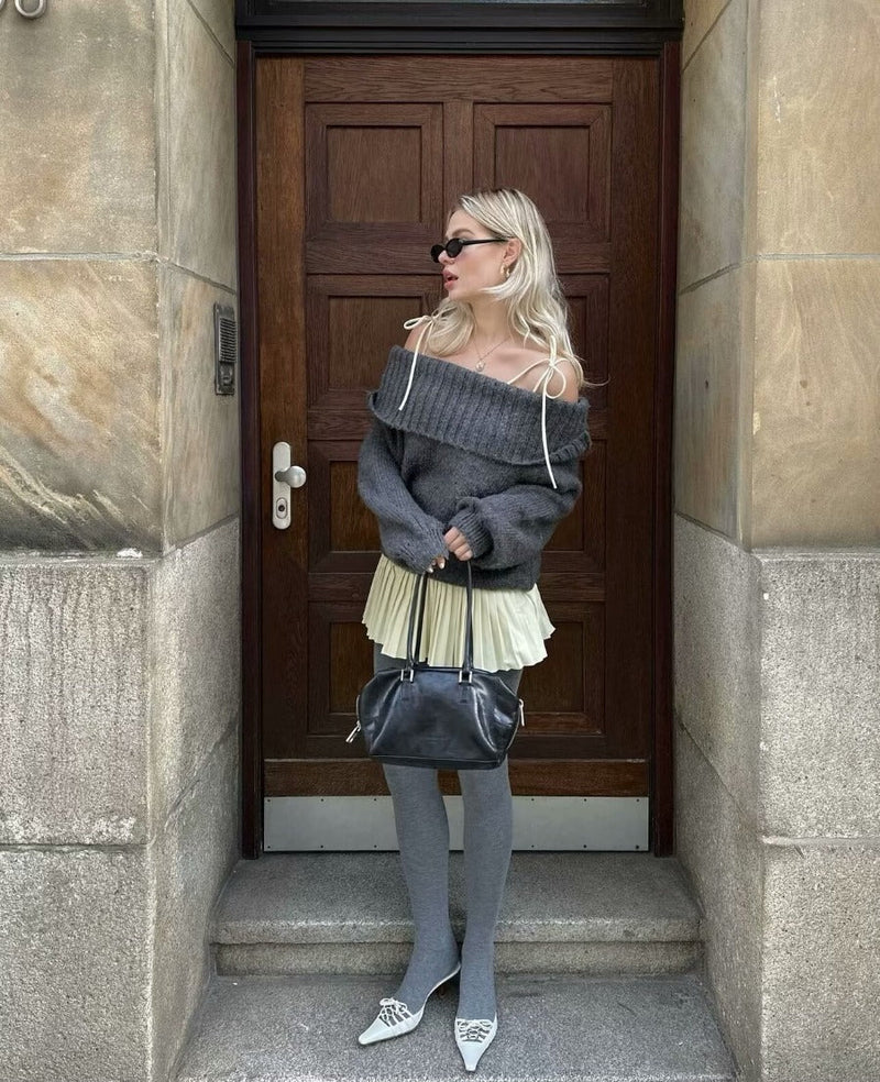 Perel Off-shoulder Loose Sweater