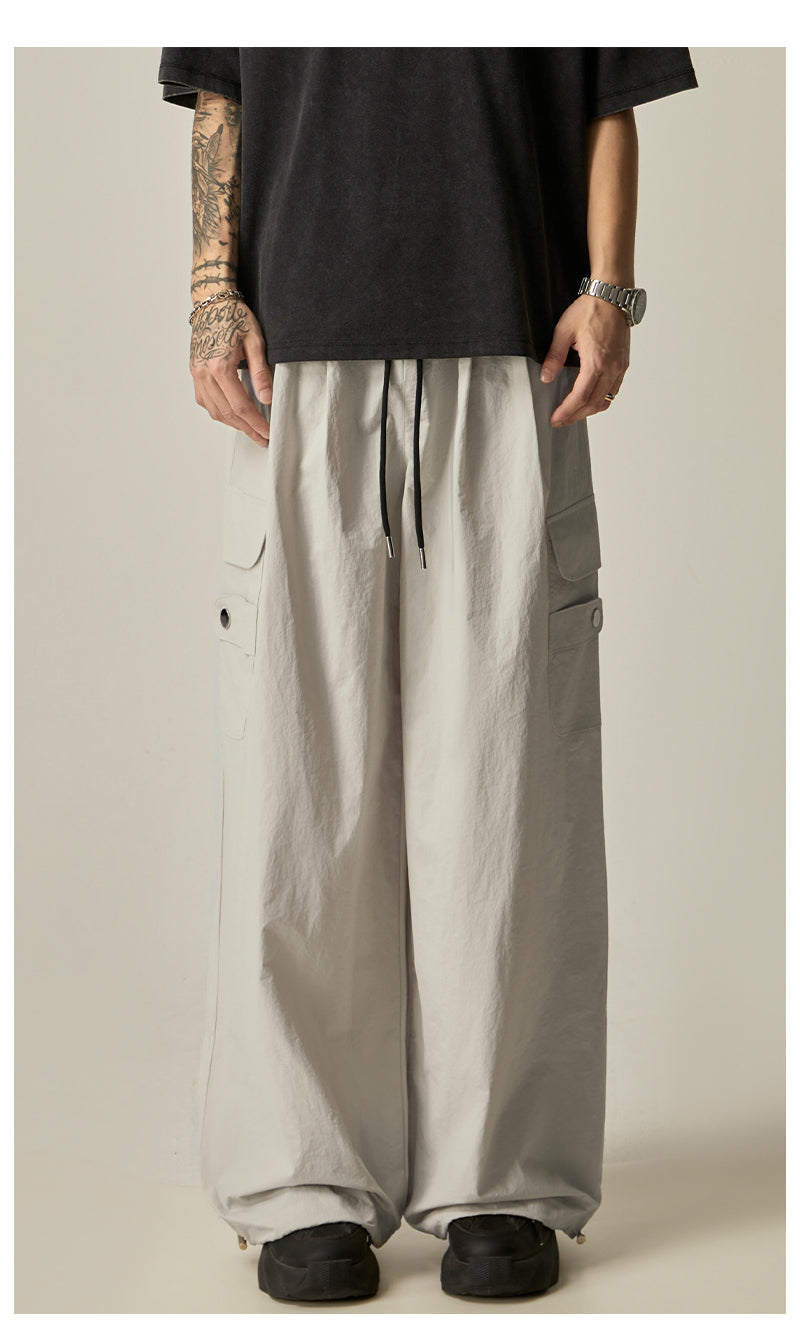 Charcoal Wide Leg Utility Pants
