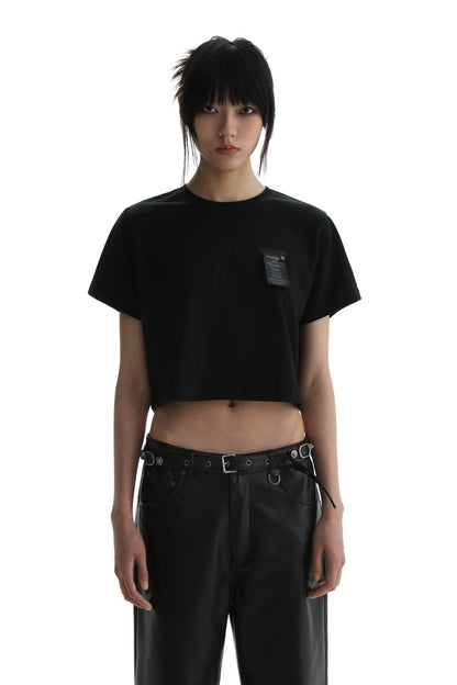 Regular & Cropped T-shirt With Washed Signs Graphic