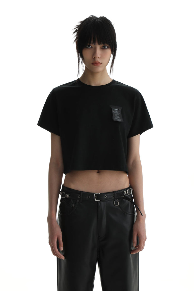 Regular & Cropped T-shirt With Washed Signs Graphic