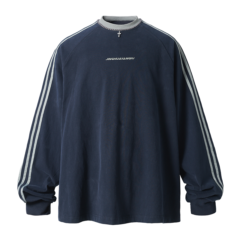 Beadwork Washed & Distressed Long Sleeve T-shirt