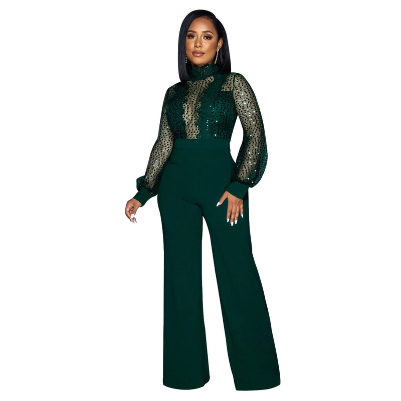 Wear Hollow Out Cutout Out See Through Long Sleeved Trousers Lace Up Jumpsuit