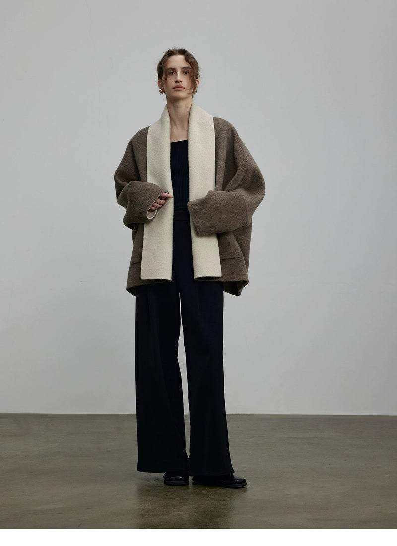 Two-tone Reversible Wool Cardigan
