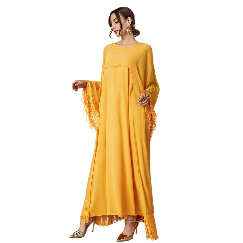 Clothing Arrival Tassel Long Blouse Mesh Dress Autumn Color Suit