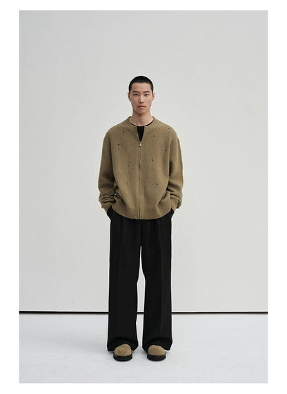 Irregular Distressed Open-knit Cardigan/vest