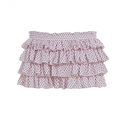 Ziona Polka Dot Ruffle Mini Skirt