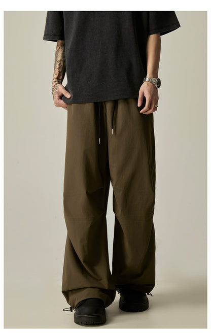 Gray Loose Drawstring Pants